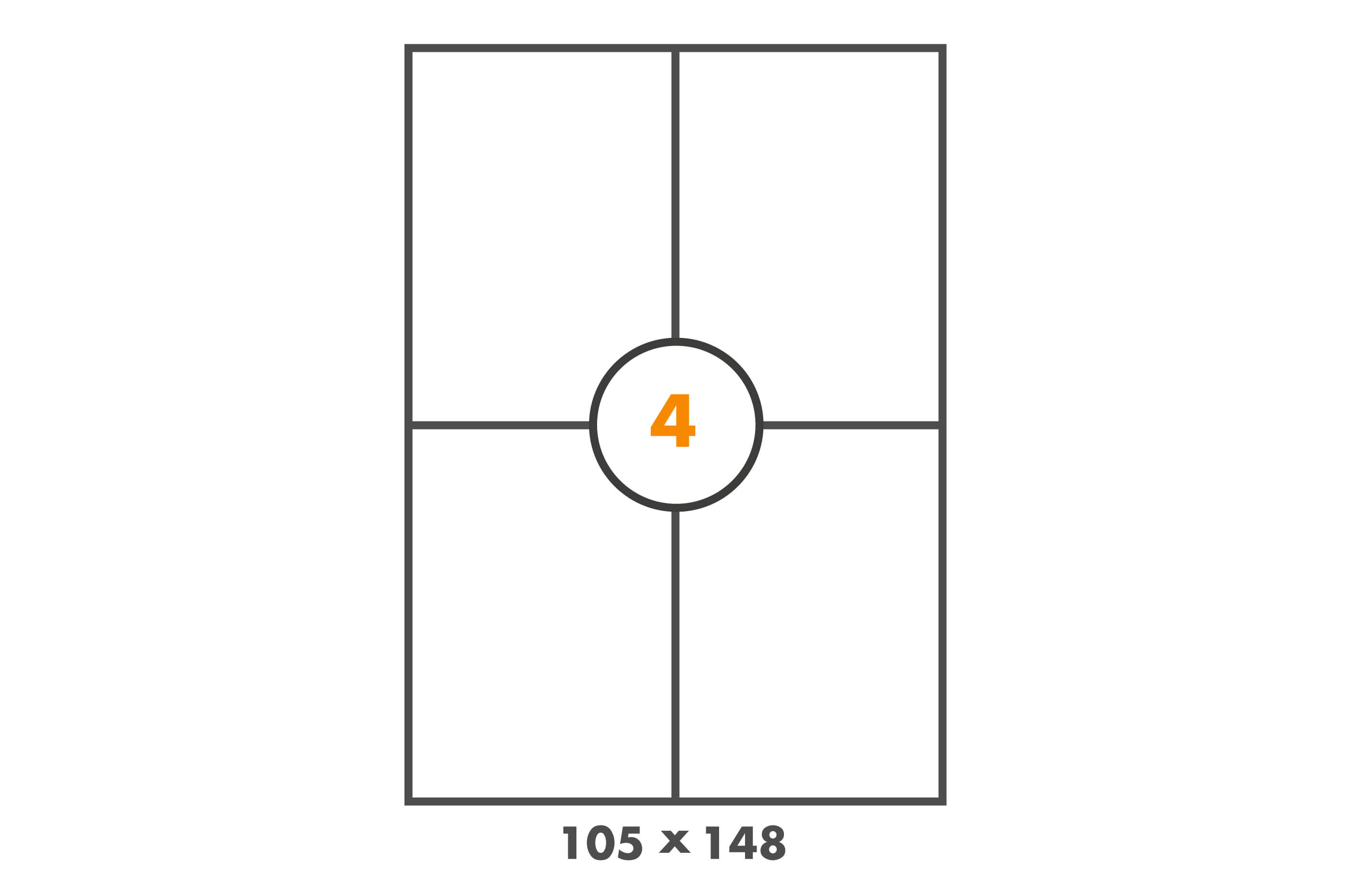 Versandetiketten 105 x 148 mm auf DIN A4 Bogen